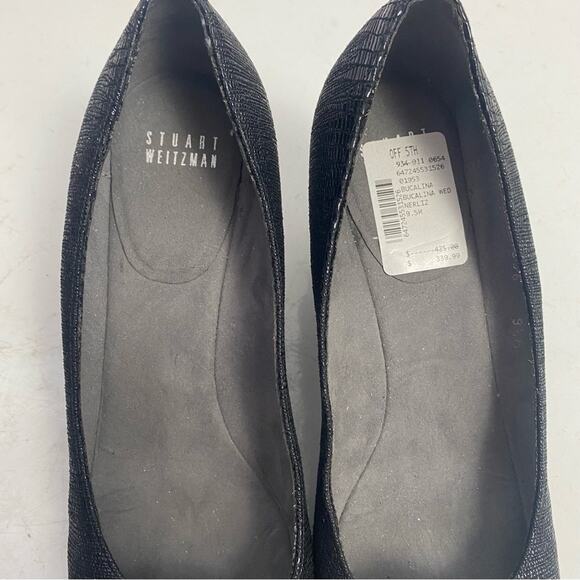 Stuart Weitzman Black Bucalina Covered Wedge Heel Size 9.5 - Picture 4 of 9